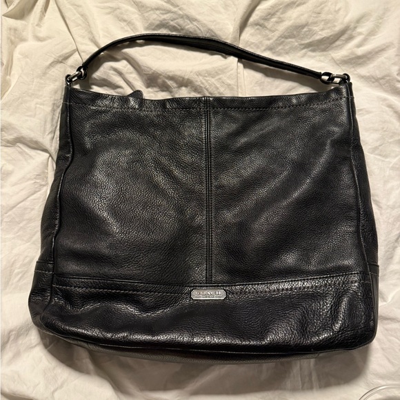 Coach Handbags - Black pebbled leather coach shoulder bag